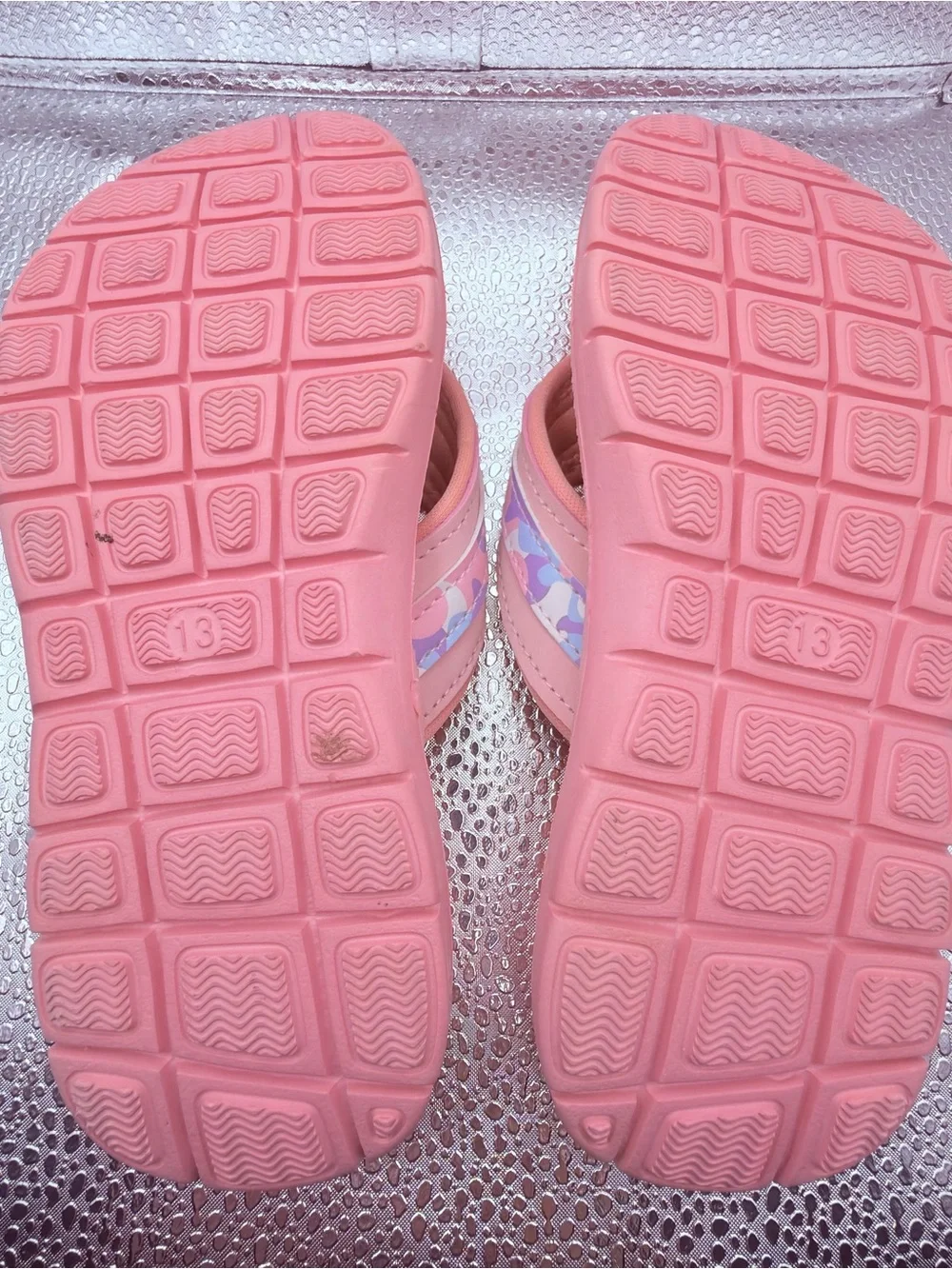 Girls Coral Pink Floral Accent Thong flip flop Sandals